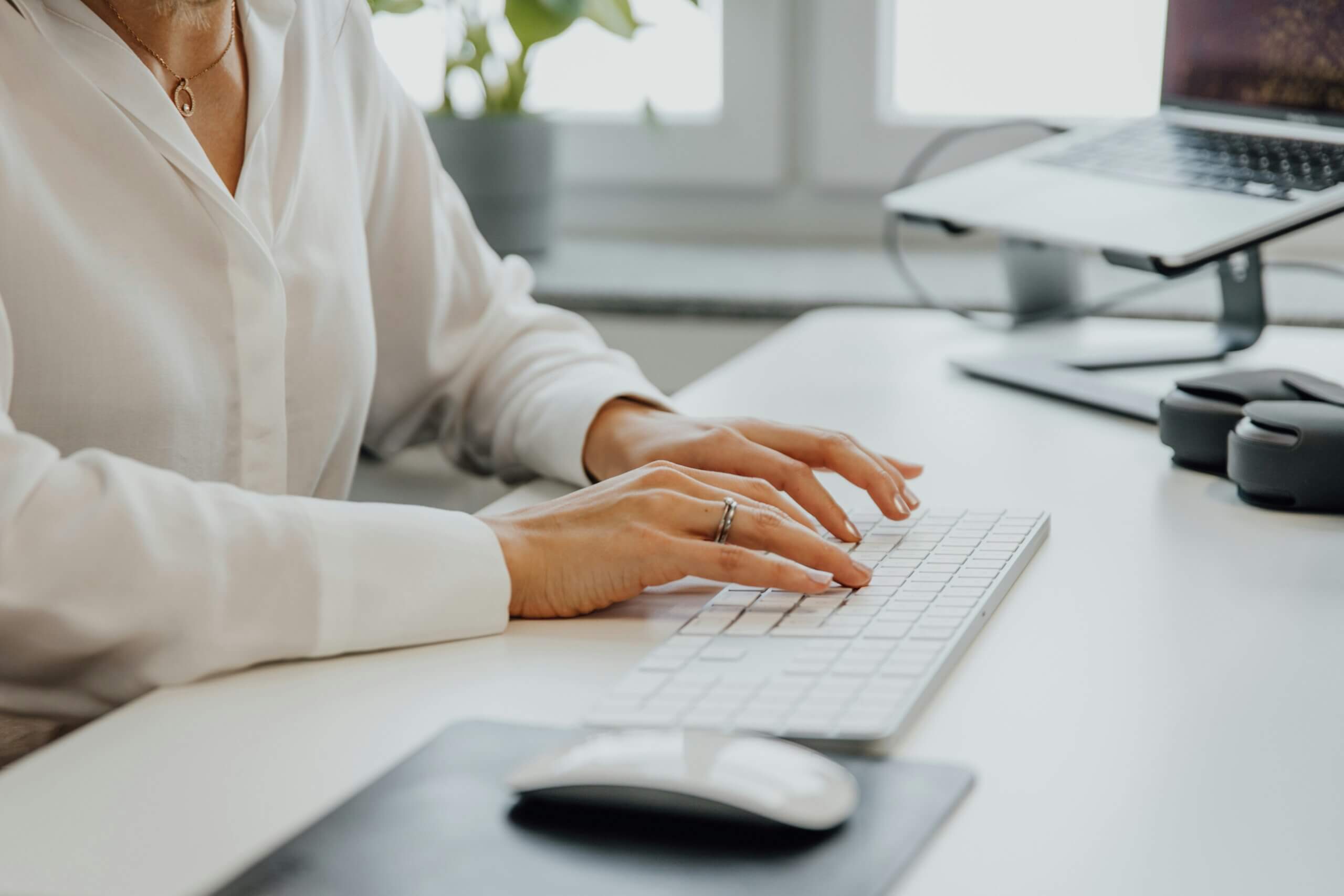 Typing on a keyboard
